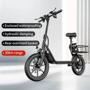 AOVOPRO ESBS 500W 14inch Commuter Electric Scooter with Seat &Carry Basket 22MPH