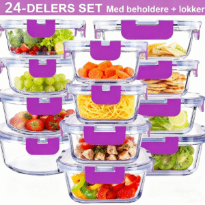 Recipientes de Cristal Para Alimentos - 24 Piezas (12 recipientes y 12 tapas) - Apto lavavajillas